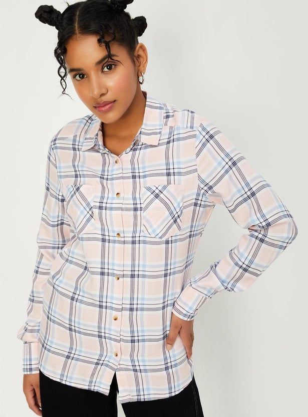 Women Checked Full Sleeves Shirt