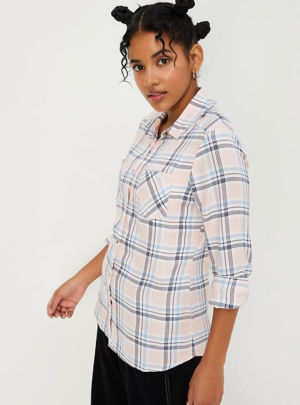 Women Checked Full Sleeves Shirt