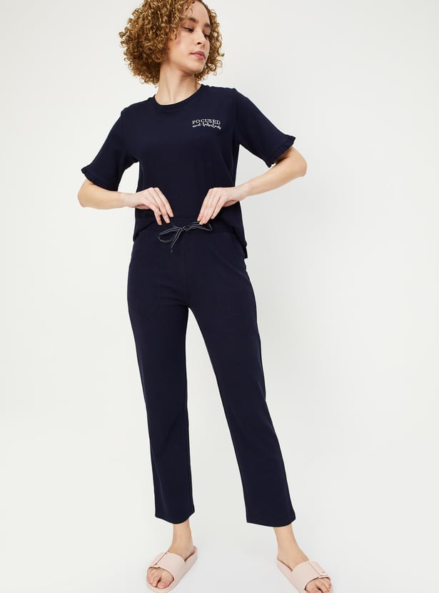 Women Solid PJ Set