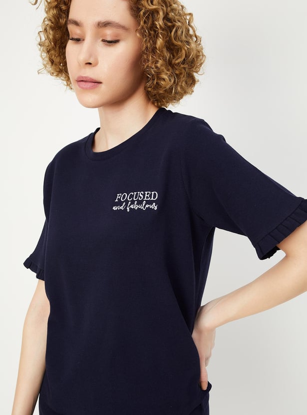 Women Solid PJ Set