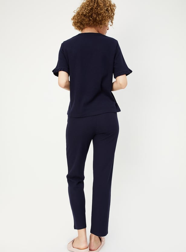 Women Solid PJ Set