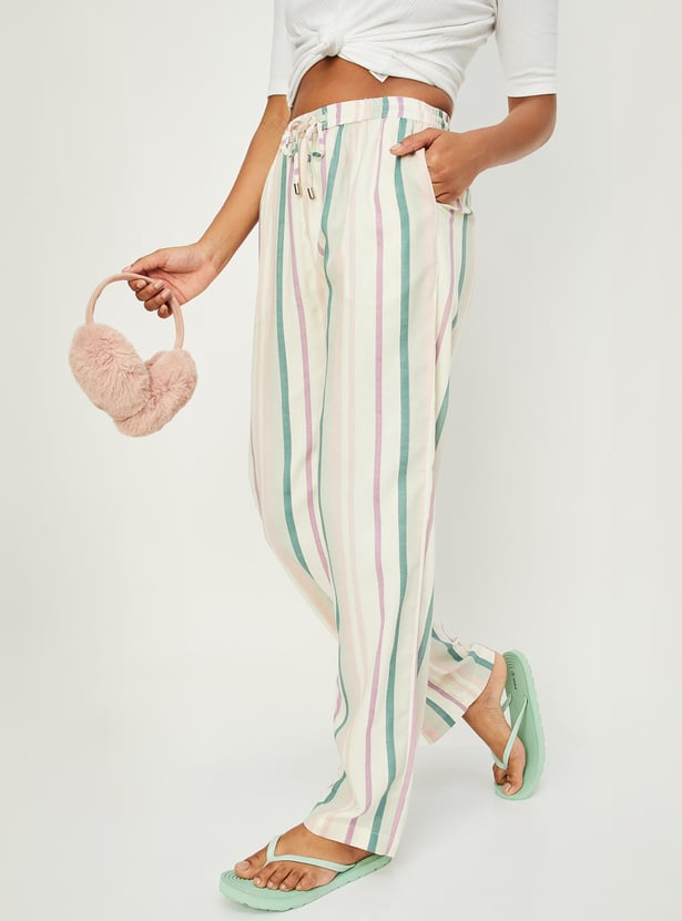 Women Striped Flared Pyjama