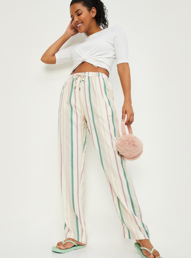 Women Striped Flared Pyjama