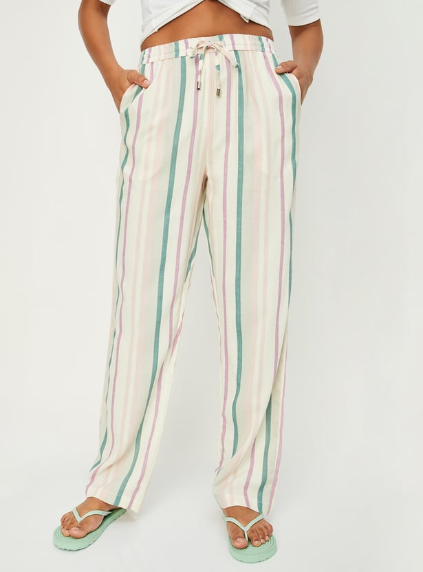 Women Striped Flared Pyjama