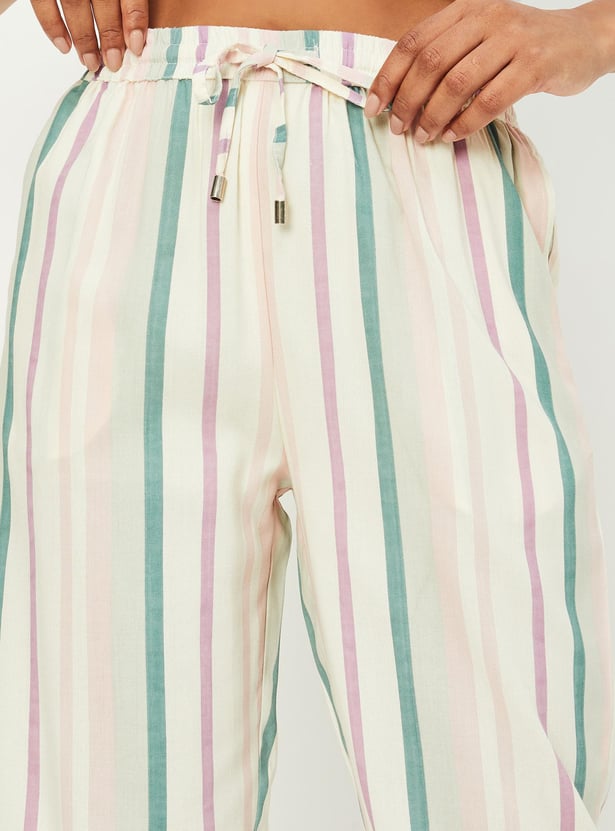 Women Striped Flared Pyjama
