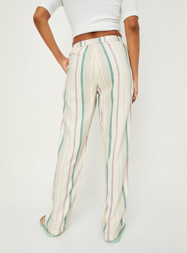 Women Striped Flared Pyjama