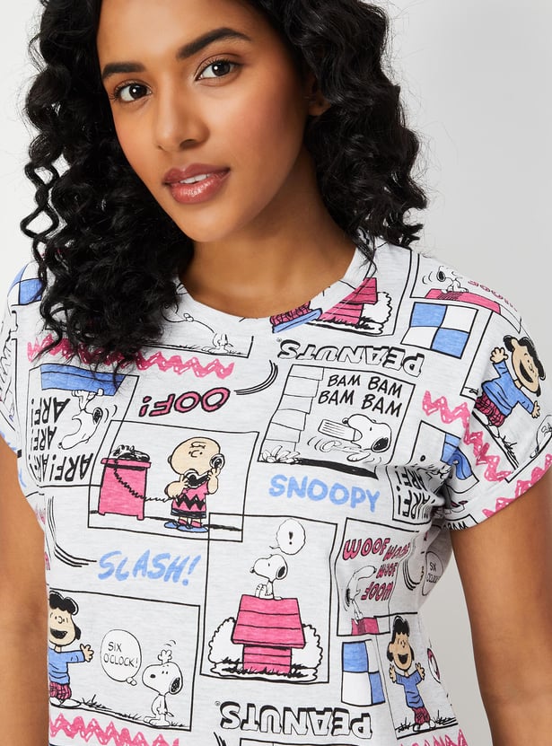Buy Women Snoopy Printed Chemise Online at just Rs. 599.0 - 1000013291401 | Max Fashion