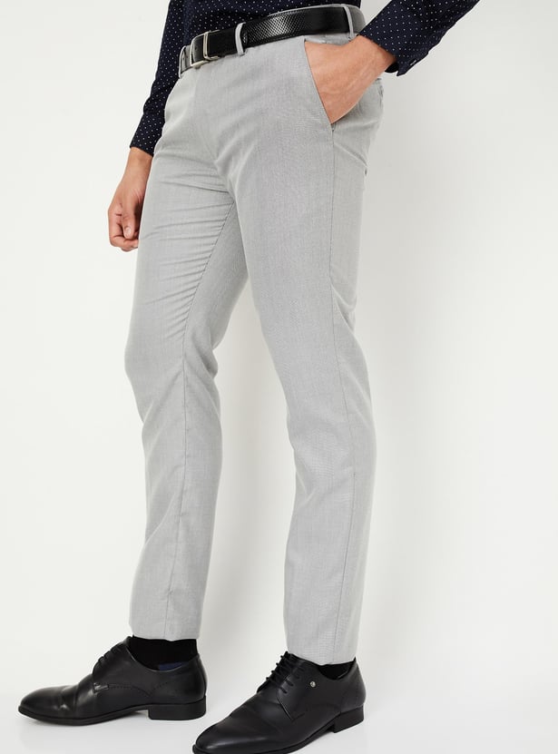 Men Solid Ultra Slim Fit Formal Trousers