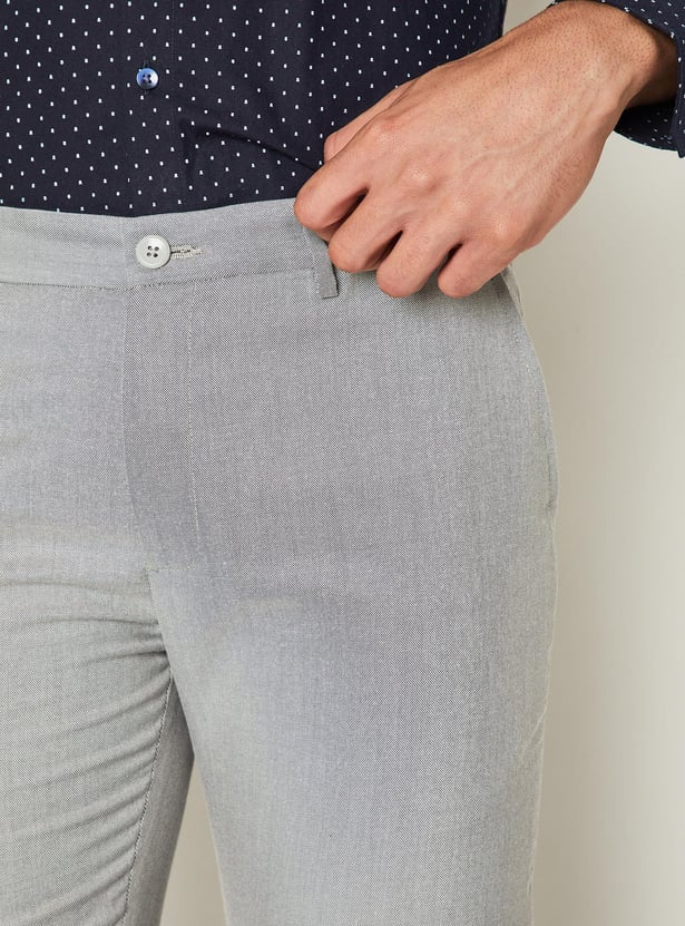 Men Solid Ultra Slim Fit Formal Trousers