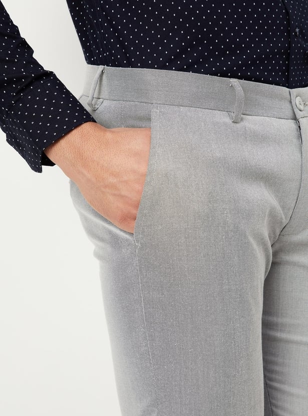 Men Solid Ultra Slim Fit Formal Trousers