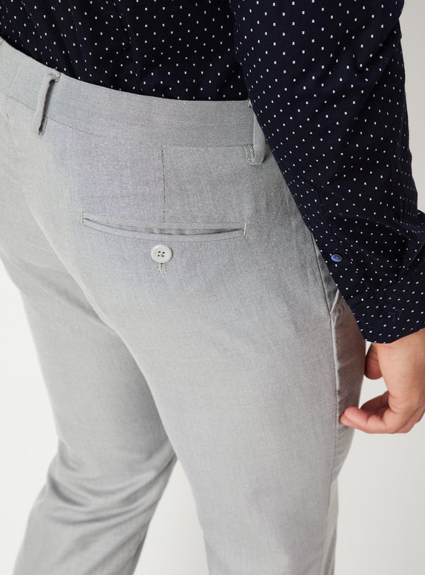 Men Solid Ultra Slim Fit Formal Trousers