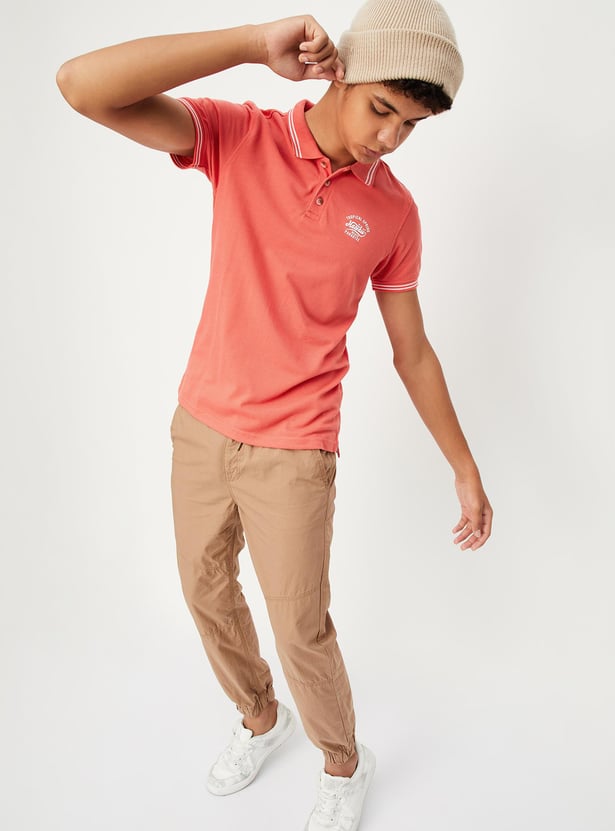 Boys Solid Polo T-shirt