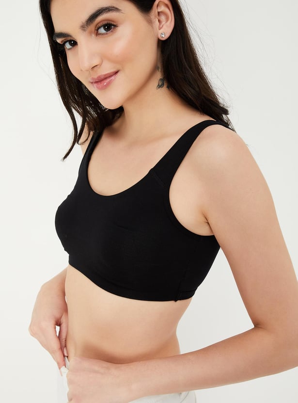 Women Solid Non-Padded Sports Bra - Pack of 2