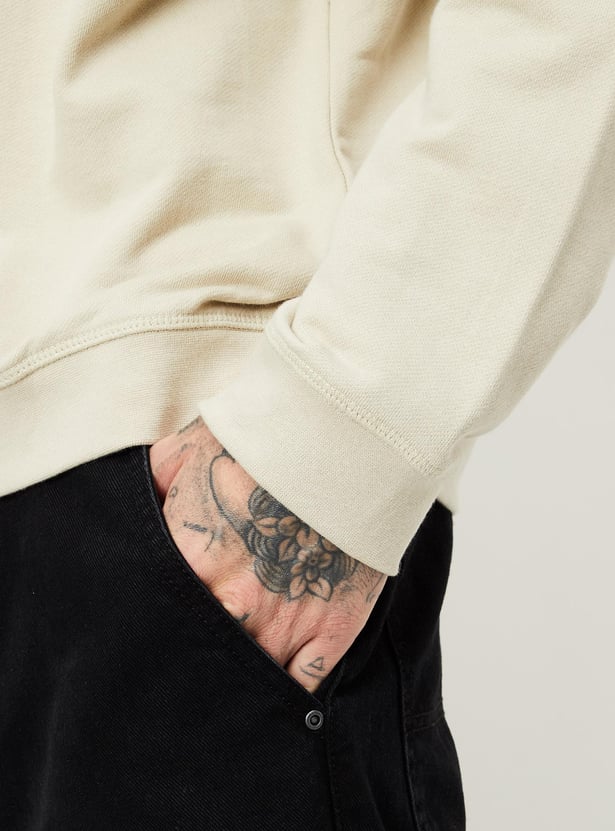 Men Printed Collared Sweatshirt