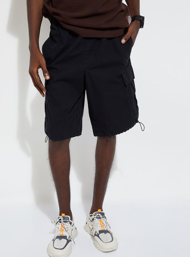 URB_N Men Solid Cargo Shorts