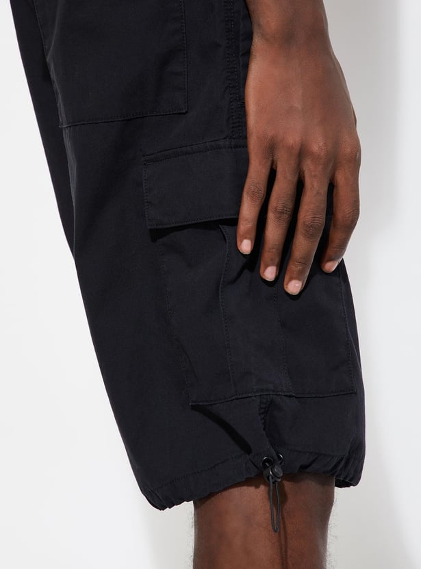 URB_N Men Solid Cargo Shorts