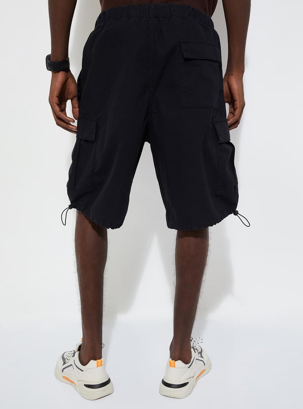 URB_N Men Solid Cargo Shorts