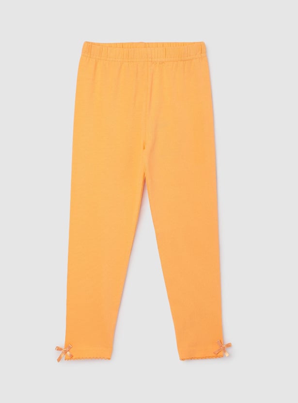 Girls Solid Full Length Leggings