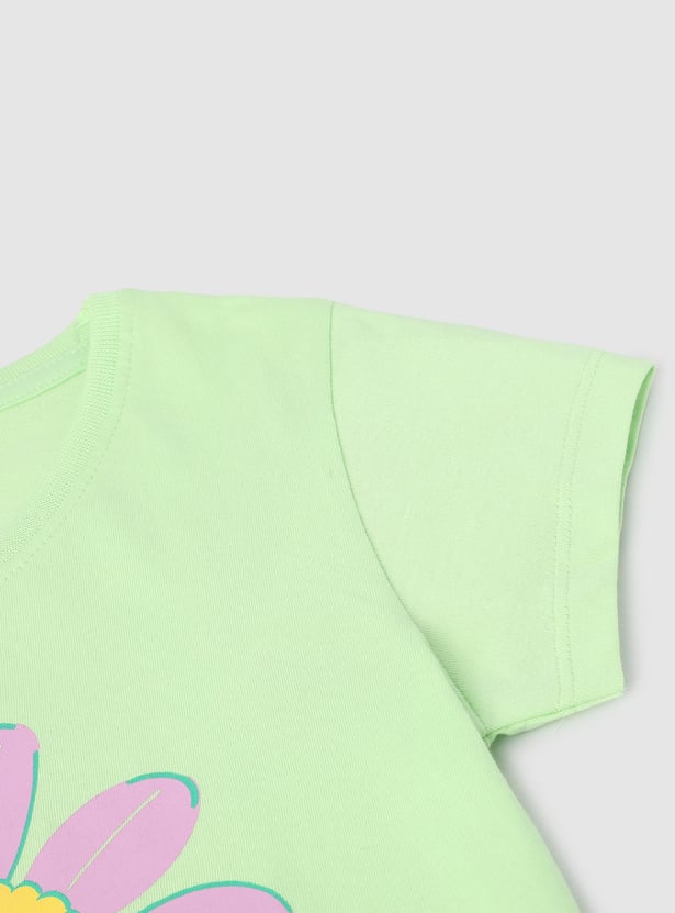 Girls Printed Round Neck T-shirt
