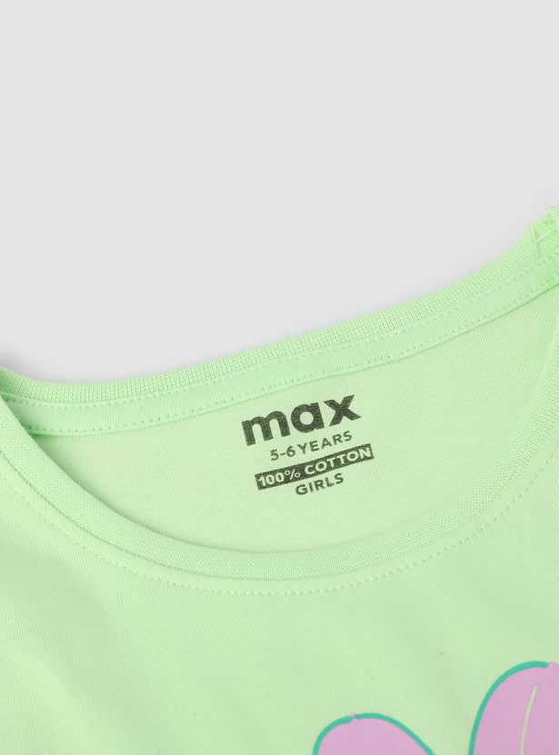 Girls Printed Round Neck T-shirt