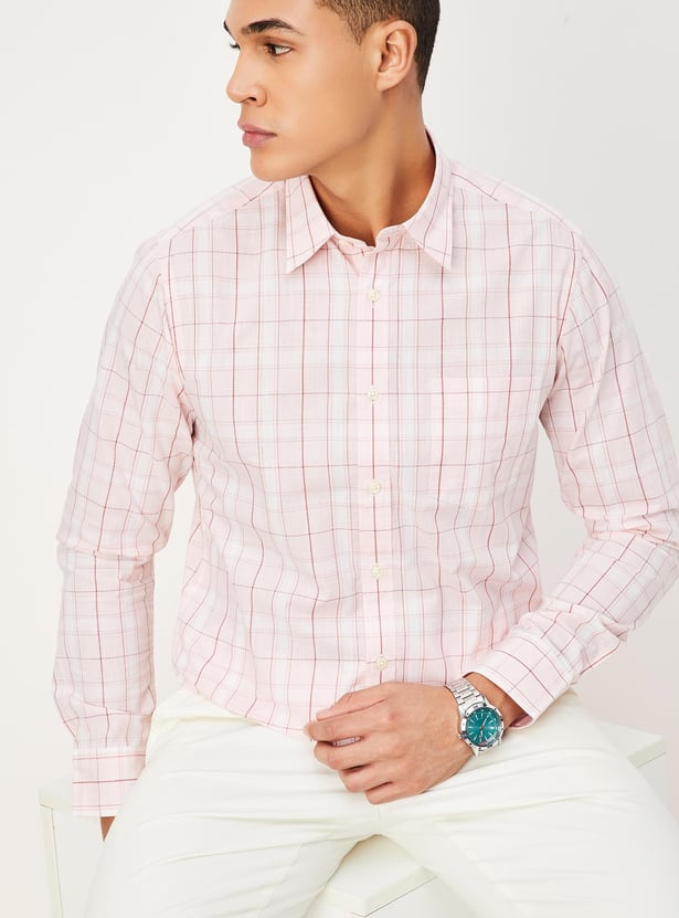 Men Regular Fit Checked Casual Shirt