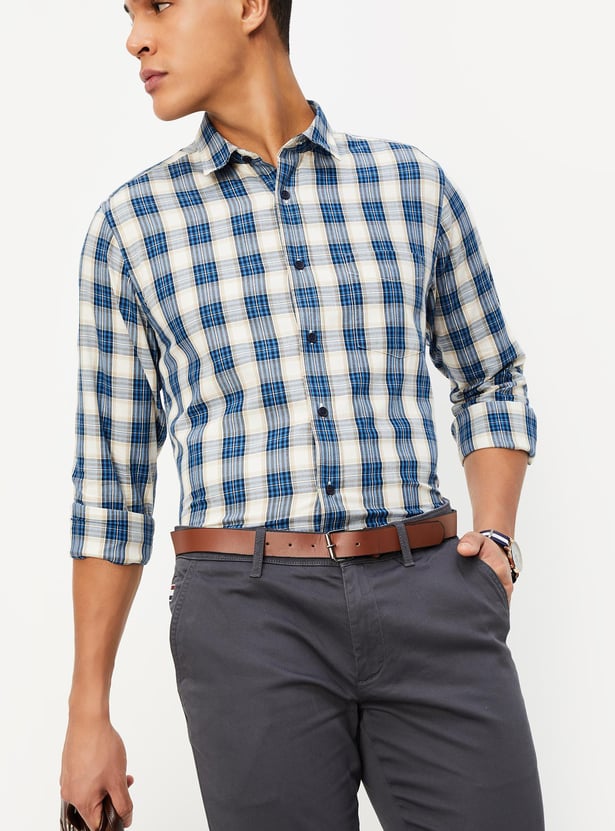 Men Regular Fit Checked Casual Shirt