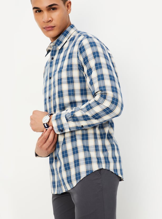 Men Regular Fit Checked Casual Shirt