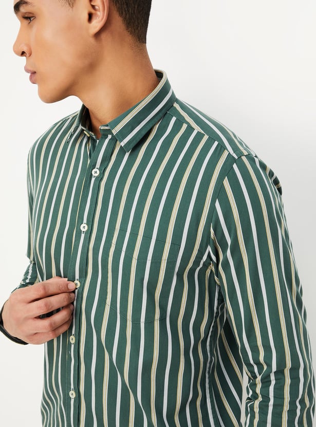 Men Regular Fit Striped Casual Shirt