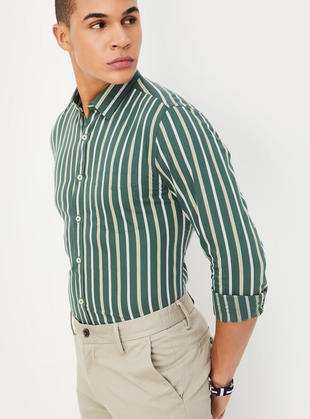 Men Regular Fit Striped Casual Shirt