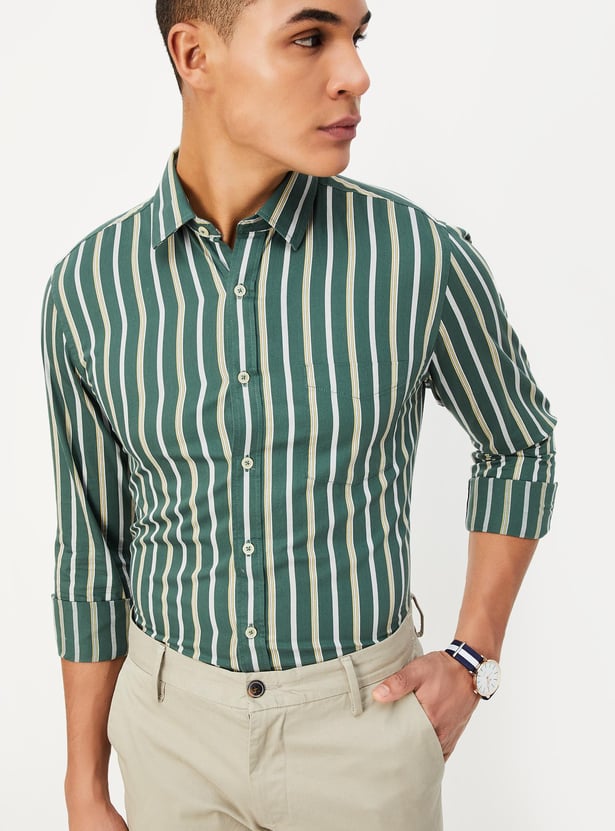 Men Regular Fit Striped Casual Shirt
