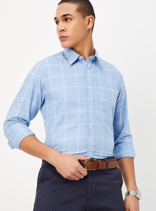 Men Slim Fit Checked Casual Shirt