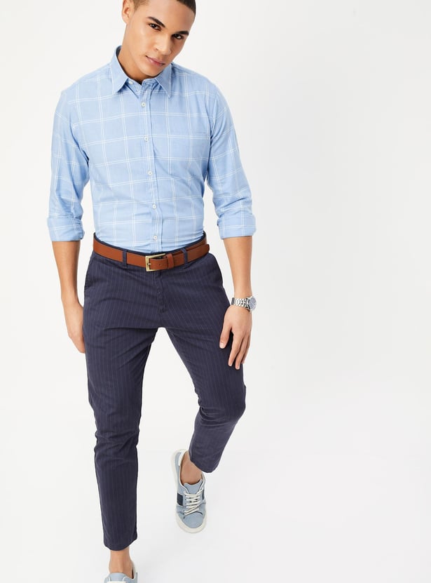 Men Slim Fit Checked Casual Shirt