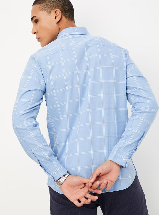 Men Slim Fit Checked Casual Shirt