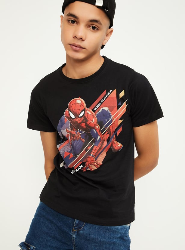Buy Boys Spiderman Printed T-shirt Online at just Rs. 499.0 ...