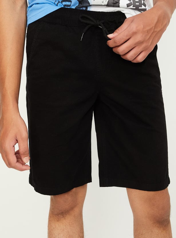 Boys Solid Bermuda Shorts