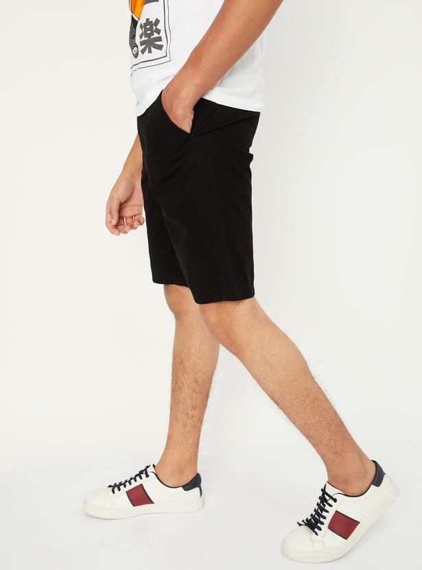 Boys Solid Bermuda Shorts