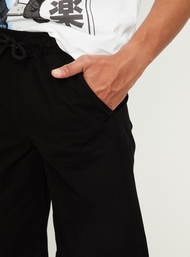 Boys Solid Bermuda Shorts