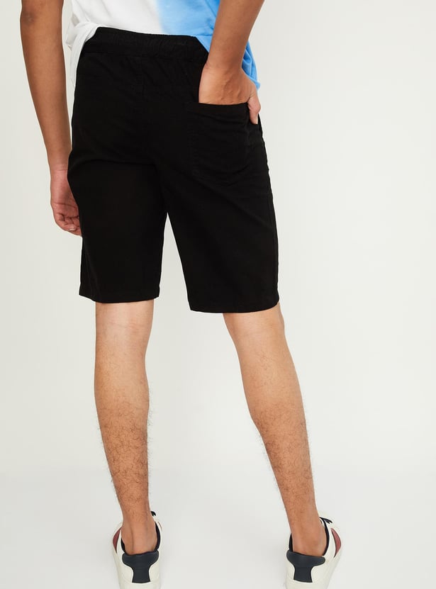 Boys Solid Bermuda Shorts