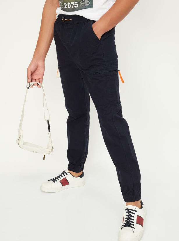 Boys Solid Cargo Joggers