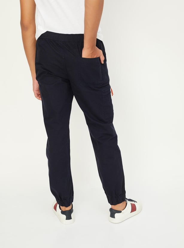 Boys Solid Cargo Joggers