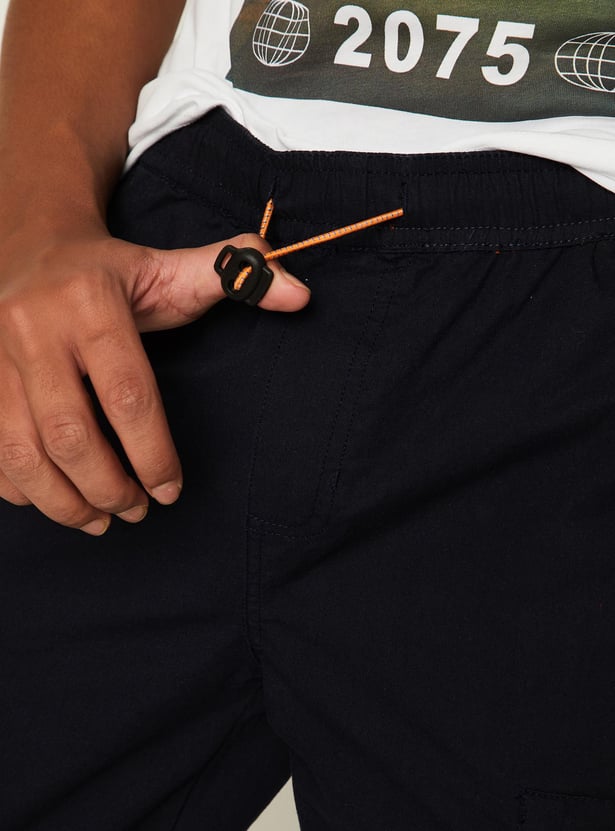 Boys Solid Cargo Joggers