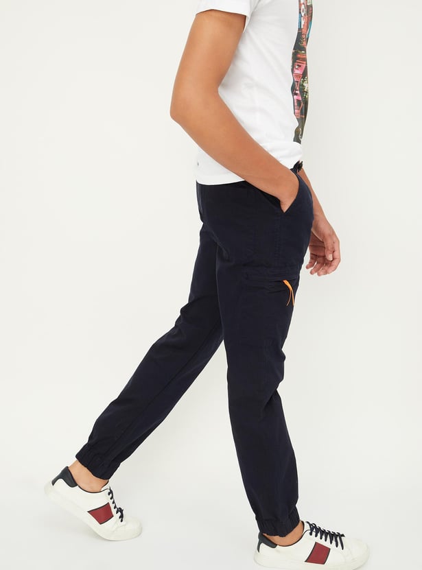 Boys Solid Cargo Joggers