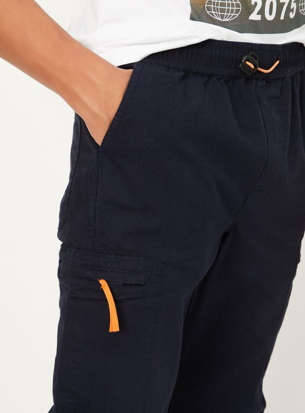 Boys Solid Cargo Joggers