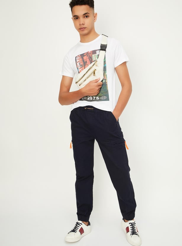 Boys Solid Cargo Joggers