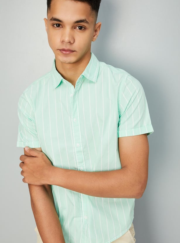 Boys Striped Yarn Dyed Shirt