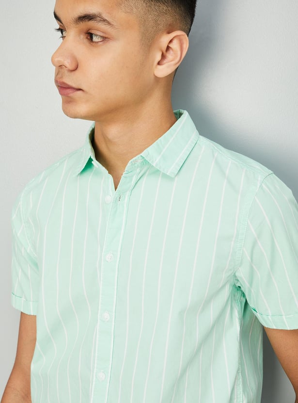 Boys Striped Yarn Dyed Shirt