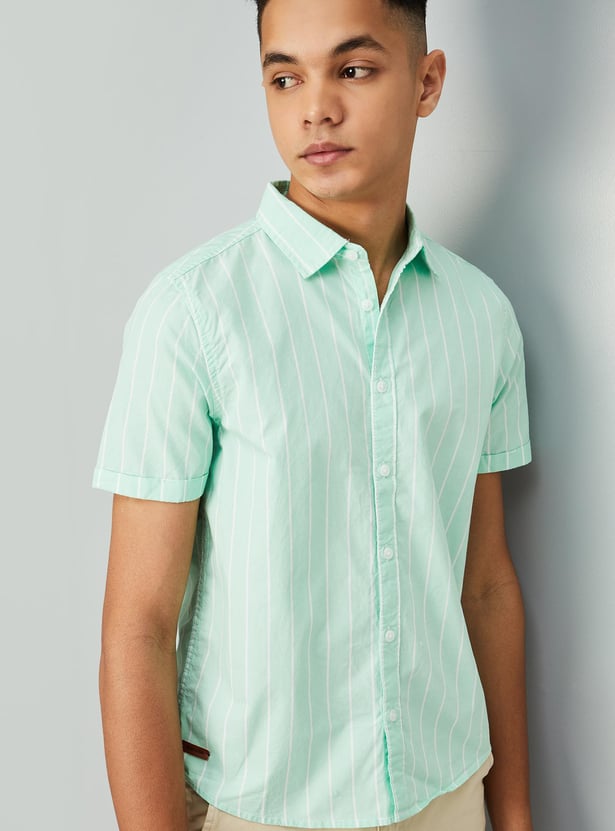 Boys Striped Yarn Dyed Shirt