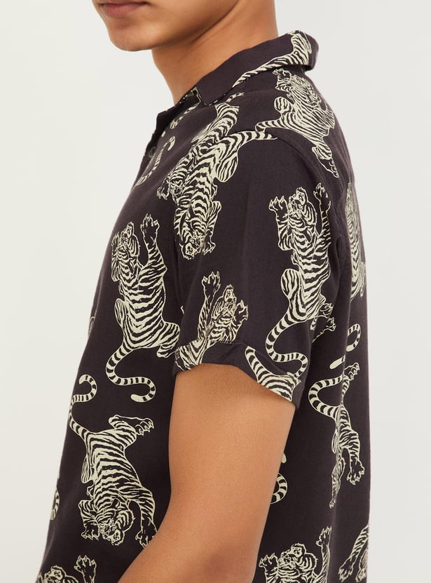 Boys Printed Resort Collar Shirt