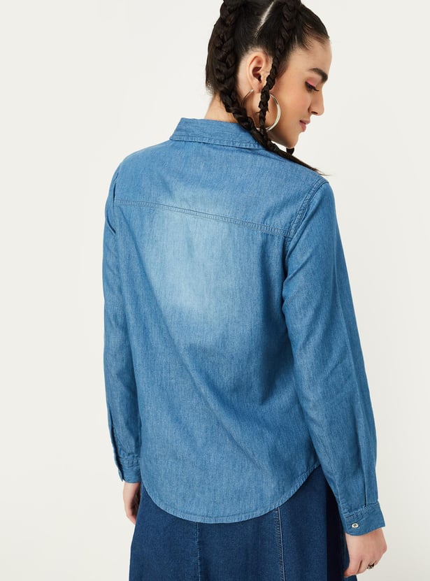 Women Washed Denim Shirt