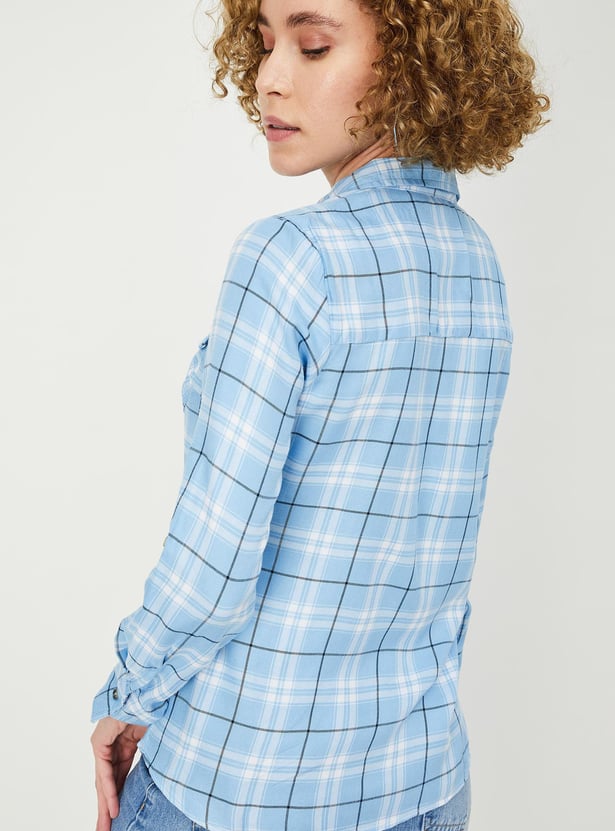 Women Checked Full Sleeves Shirt